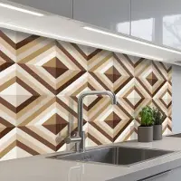 KitchenYeah Keuken achterwand 100x60 cm - Spatscherm zelfklevend Retro - Ster - Design - Muurbeschermer - Spatwand fornuis