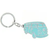 Brisa VW Collection - Volkswagen metalen sleutelhanger-ring sleutelaccessoire sleutelhouder in T1 Bulli Bus-design (Silhouette/Pink)