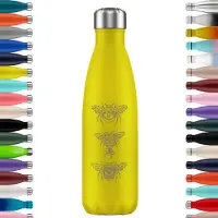 FLASKE Original 500ML - Bees - RVS Drinkfles van 500ML - Geschikt als waterfles, thermosfles en thermoskan