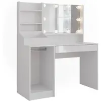 Vicco Sherry Kaptafel – 119.8 cm 4 delen Wit/wit hoogglans