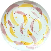 Val Pottery Foolish Chef's Creation plat bord D28cm roze / geel