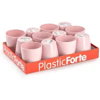 PlasticForte Drinkglazen - 24x - roze - kunststof - 400 ml - herbruikbaar - sapglazen - waterglazen