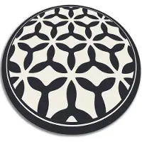 Tulup Vinyl Tapijt - Geometrische vormen Tapijt Vinyl - 50 cm - Grijs Vinyl Vloerkleed - Ronde Binnen Tapijt - Kantoortapijt - Haltapijt