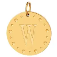 Yehwang Charm - Bedel letter w - stainless steel - waterproof - goud - cadeau