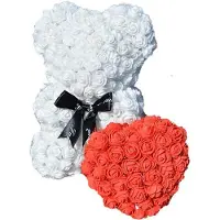 Madame Rozen beer - Bloemen beer met hart - faam beer- bloemen teddy met hart - valentijn cadeau - valentijn