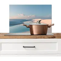 KitchenYeah Spatscherm keuken 70x50 cm - Kookplaat achterwand Duinen - Waterplas - Oneindige rust - Muurbeschermer - Spatwand fornuis - Hoogwaardig aluminium