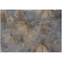 WALLARENA - Fotobehang - 250x175 cm - Behang met bladeren op beton in beige voor slaapkamer en woonkamer