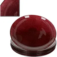 MamboCat Set van 6 Suez donkerrode glazen gebaksbordjes voor 6 personen - 23050056