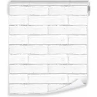 WALLARENA - Behang - Breedte 50 cm - CEGEL Witte 3D Effect Behang - Geschikt voor woonkamers, slaapkamers en hallen - 10m