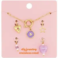Yehwang Goudlief.nl Purple Heart DIY-armband - Roestvrij staal - Verkleurt niet