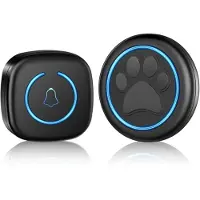 LONGZIMING Draadloze Huisdieren Deurbel - Kattenbel en Hondenbel - LED Flits - Waterdicht - Bereik 300 m - 60 Beltonen - Hondenbel Met Touch Knop - 5 Instelbaar Volume