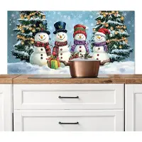 KitchenYeah Spatscherm keuken 120x60 cm - Kookplaat achterwand Vrolijk - Sneeuw - Kleurrijk - Muurbeschermer - Spatwand fornuis - Hoogwaardig aluminium