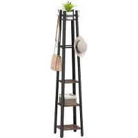 HOMCOM Kapstok Spaanplaat, Metaal 34,8L x 34,8B x 179H cm Bruin