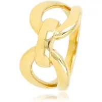My Bendel - Bold Elegance – Schakelring In Goudkleur - met Luxe Cadeauverpakking | Sieraden Voor Dames | Maat 16.00 Mm / Maat 50