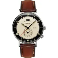 Bauhaus Kwartshorloge Vintage Pilot Dual Time Armbandhorloge, herenhorloge, Made in Germany, analoog, dag, dubbele tijd