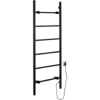 Sapho Barbo elektrische handdoekradiator, vierkant, 600x1600mm, 160 W, zwart mat