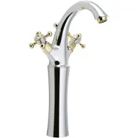 Sapho Antea Wastafelmengkraan hoog met Pop Up Waste (H) 300mm, chroom/goud