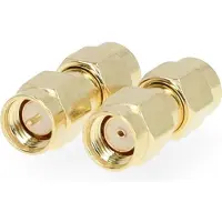 Nedis SMA-Adapter - SMA Male Omgekeerde Polariteit - SMA Male - Verguld - 50 Ohm - Recht - PVC - Goud - 2 Stuks - Doos
