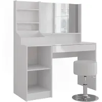 Vicco Sherry Kaptafel – 119.8 cm 4 delen Wit/wit hoogglans