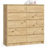 Akord Ladekast K120 met 10 Lades / Furniture Factory / Artisan Eik / 120 x 121 x 40 cm