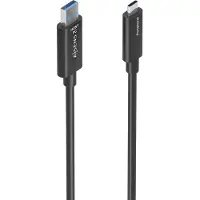 Aisens A157-0927, 40 meter, 2 x USB-A, USB-C, USB 3.2 Gen 2 (3.1 Gen 2), 10 Gbit/s, zwart