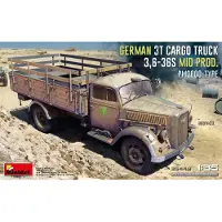 Mini art Modelbouwpakket Auto - 35449 Duitse Opel Blitz 3t Cargo Truck 3,6-36S Mid Productie - PMQ600-Type Plastic - 1:35 - Modelbouw
