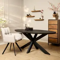 Starfurn Eettafel Brandy Zwart 160cm Ovaal