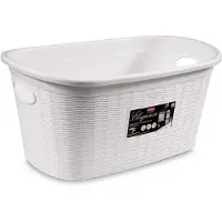 Stefanplast Elegance Wasmand - Wit - Kunststof - 38x58x28cm