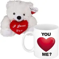 Out of the blue Valentijnscadeau - beertje en mok - be my valentine - koffiemok - knuffelbeertje - valentijnsdag