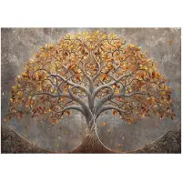 WALLARENA - Fotobehang - 300x210 cm - abstracte bloemen en levensboom voor slaapkamer en woonkamer