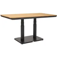 Qopps Tuintafel Zamin - Hoogte verstelbaar - Teakhout - Antraciet - 140 cm -