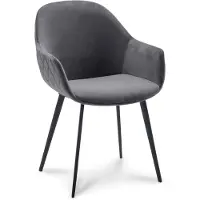 WGXL Collection Eetkamerstoel Kalvijn - Velvet Stof - Dark Grey -