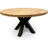 WGXL Collection Eettafel Acaciahout - Rond - Spinpoot - 110 cm -