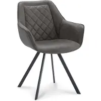 WGXL Collection Eetkamerstoel Jace - Microleder Bull - Graphite -