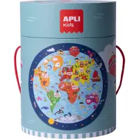APLI Kids Ronde Puzzel Wereldkaart