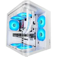 Mars Gaming MC-CURVW, Midi-tower, PC-behuizing, Zwart, Wit, ATX, Micro ATX, Mini-ITX, Gaming, 16,5 cm