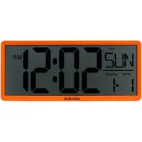 Karlsson Wandklok Retro LCD - Oranje - 34.8x2.7x14.8cm - Wandklok Scandinavisch