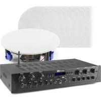 Power Dynamics Geluidsinstallatie met Bluetooth - - PV260BT versterker met 12x NCSP5 plafond speaker