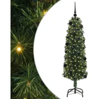 vidaXL Kunstkerstboom Groen 150 cm PVC en Staal en Kunststof