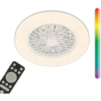 Briloner Tuulentin A - Plafondventilator met verlichting - LED plafondlamp met ventilator en RGB-verlichting - dimbaar - 5 snelheden - Ø48,5cm - wit