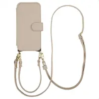 Selencia Riva Bookcase met MagSafe en Koord voor de Apple iPhone 17 - Beige