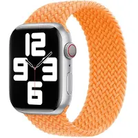 Apple Gevlochten solobandje voor de Watch | 44/45/46/49 mm - Maat 11 - Bright Orange