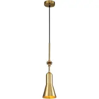 Elstead Lighting LED Hanglamp Etoile | 1X E27 Max 60W | Dimbaar | Aged Brass and Gold Leaf