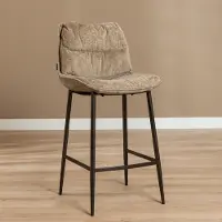 Livin24 Velvet barkruk Trevi taupe 68 cm