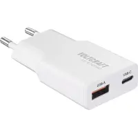 Voltcraft UC-1C1A25W01 USB-oplader 25 W 1x USB-A, 1x USB-C Fast Charge, USB PD 3.0 Wit GaN
