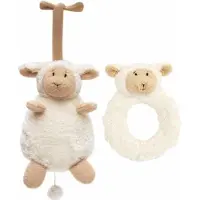 Happy horse Cadeau set - Lammy rammelaar en muziekdoos - schaapje/lammetje - baby knuffels - babyshower - kraamcadeau