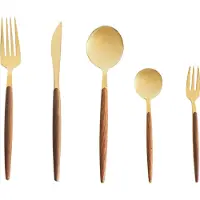 Beliani GEMELLI - Bestekset 30-delig - Goud - RVS