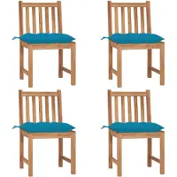 vidaXL Tuinstoelen 4 st met kussens massief teakhout