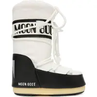 Moon Boot Dames Icon Nylon Laarzen zwart, wit (31/34), Plat, Geen, Casual, Sneeuw 80D1400440