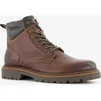 Output leren heren veterboots bruin maat 47